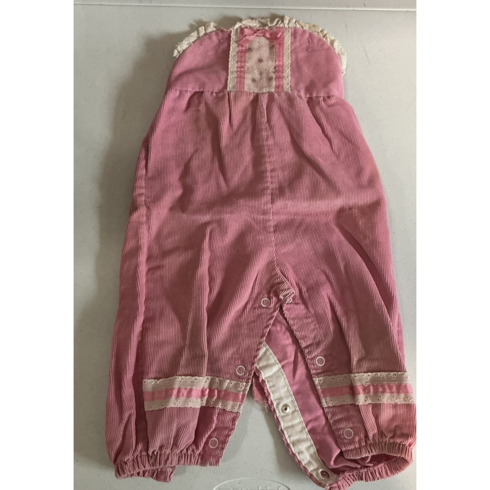 Vintage Health-Tex Baby Pink Ruffles Corduroy Overalls –‎ 18 Months